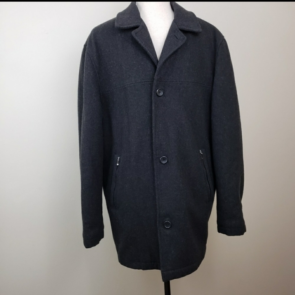 London Fog Wool Blend Coat Size Small Black